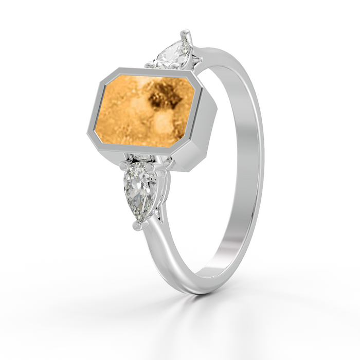Always With Me Emerald Cut Ring with Zircons  (AWM-R10S)