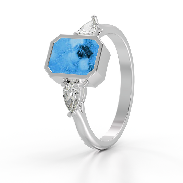 Always With Me Emerald Cut Ring with Zircons  (AWM-R10S)