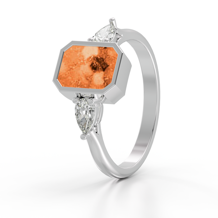 Always With Me Emerald Cut Ring with Zircons  (AWM-R10S)