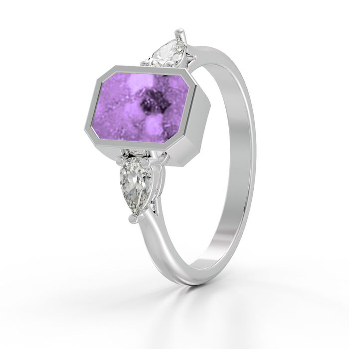 Always With Me Emerald Cut Ring with Zircons  (AWM-R10S)