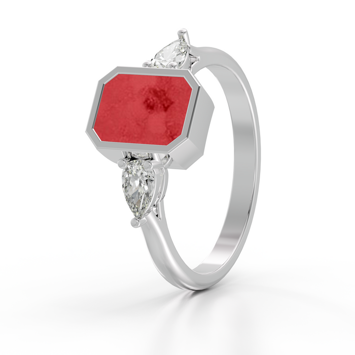 Always With Me Emerald Cut Ring with Zircons  (AWM-R10S)