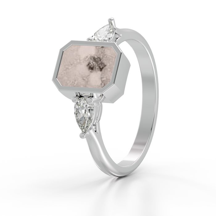 Always With Me Emerald Cut Ring with Zircons  (AWM-R10S)