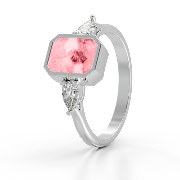 Always With Me Emerald Cut Ring with Zircons  (AWM-R10S)