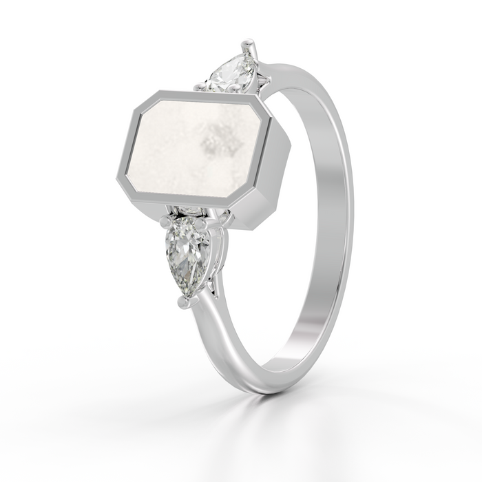 Always With Me Emerald Cut Ring with Zircons  (AWM-R10S)