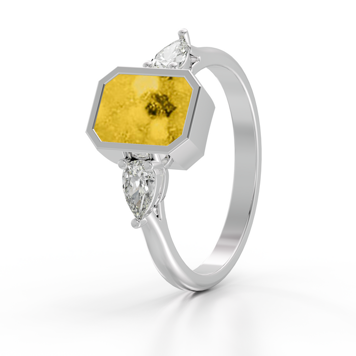 Always With Me Emerald Cut Ring with Zircons  (AWM-R10S)