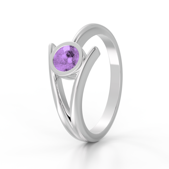 Always With Me Ashes Ring with Zircons  (AWM-R6S)