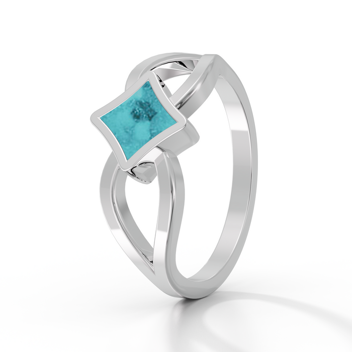 Always With Me Emerald Cut Ashes Ring with Zircons  (AWM-R8S)