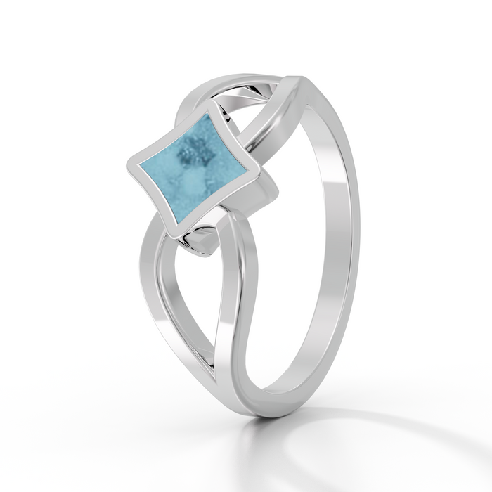 Always With Me Emerald Cut Ashes Ring with Zircons  (AWM-R8S)