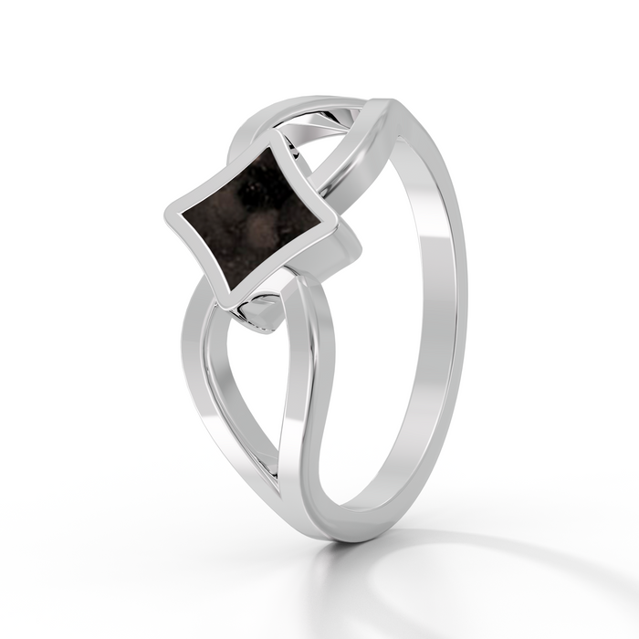 Always With Me Emerald Cut Ashes Ring with Zircons  (AWM-R8S)