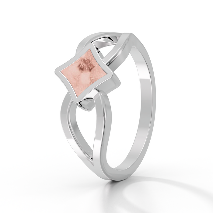 Always With Me Emerald Cut Ashes Ring with Zircons  (AWM-R8S)