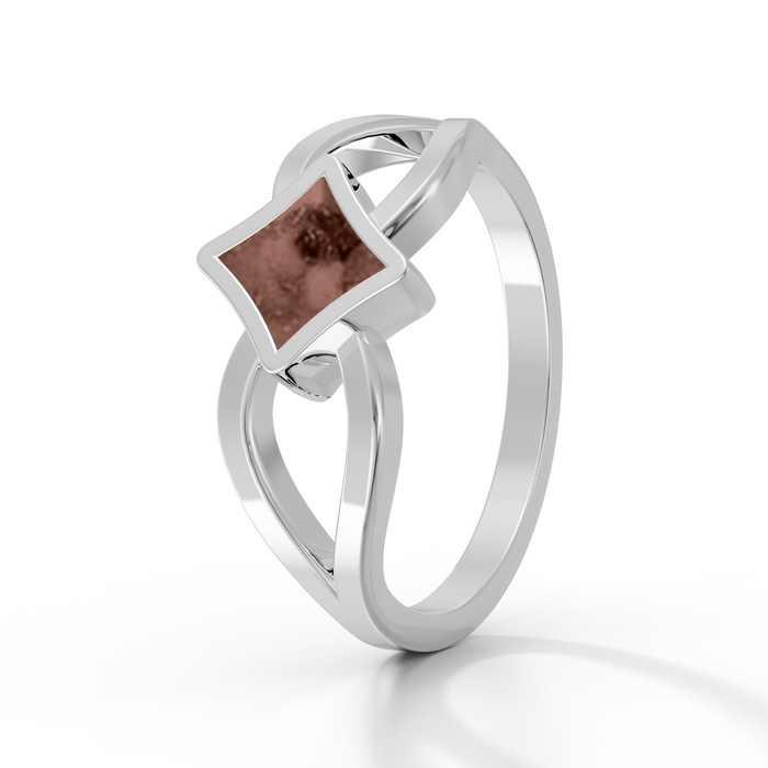Always With Me Emerald Cut Ashes Ring with Zircons  (AWM-R8S)