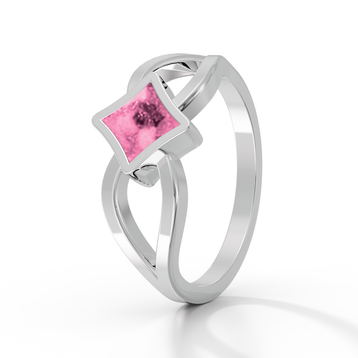Always With Me Emerald Cut Ashes Ring with Zircons  (AWM-R8S)