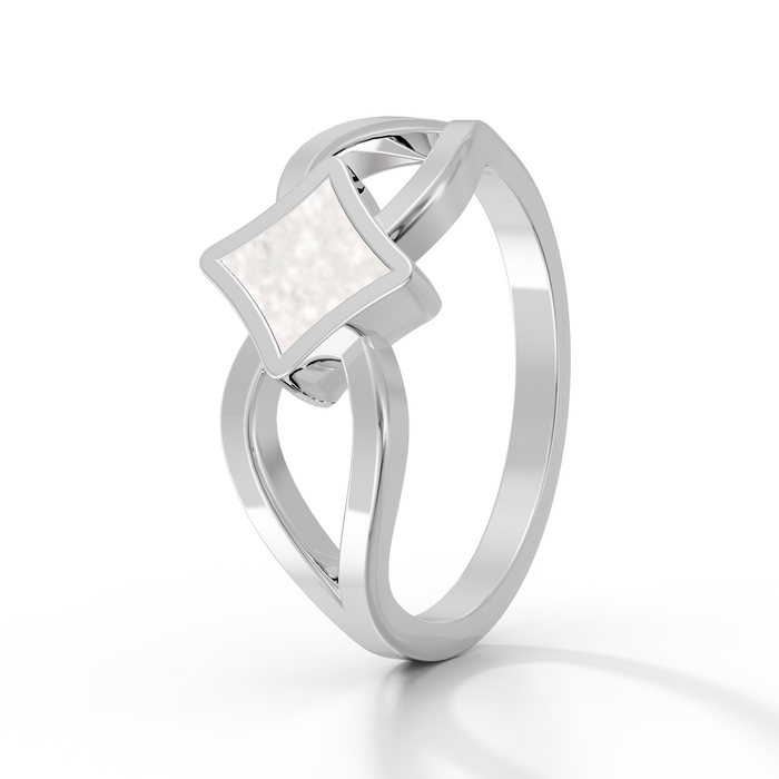 Always With Me Emerald Cut Ashes Ring with Zircons  (AWM-R8S)