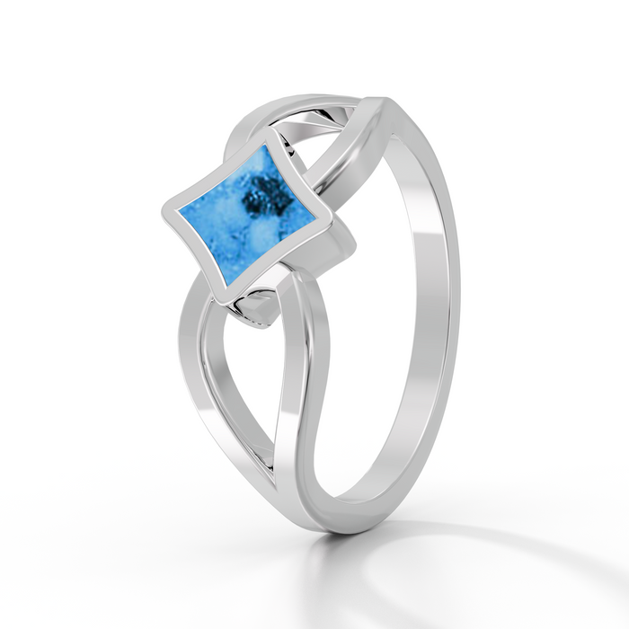 Always With Me Emerald Cut Ashes Ring with Zircons  (AWM-R8S)