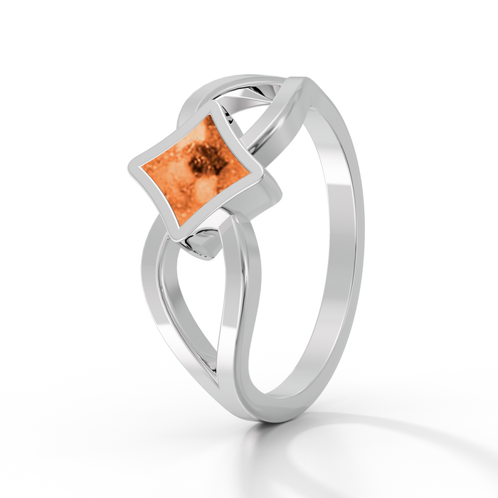 Always With Me Emerald Cut Ashes Ring with Zircons  (AWM-R8S)