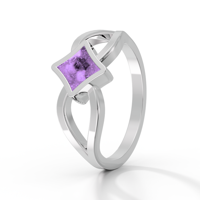 Always With Me Emerald Cut Ashes Ring with Zircons  (AWM-R8S)