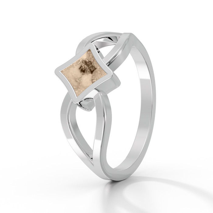 Always With Me Emerald Cut Ashes Ring with Zircons  (AWM-R8S)