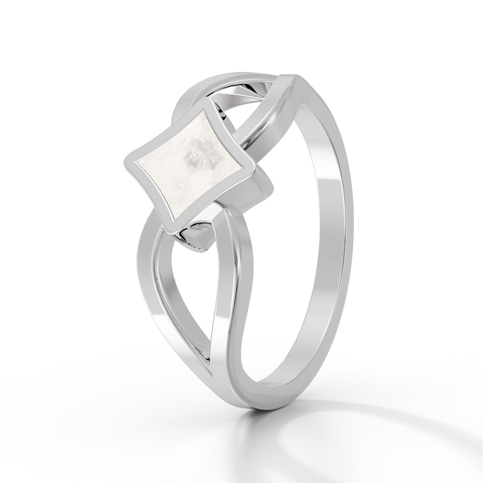 Always With Me Emerald Cut Ashes Ring with Zircons  (AWM-R8S)