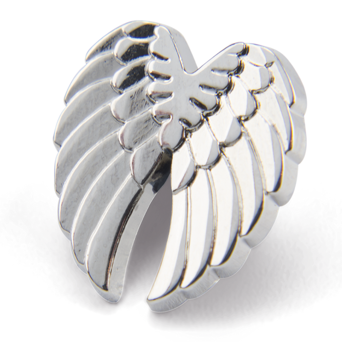 In Memory Pins - Angel Wings Silver Plated Funeral Keepsakes/Favours