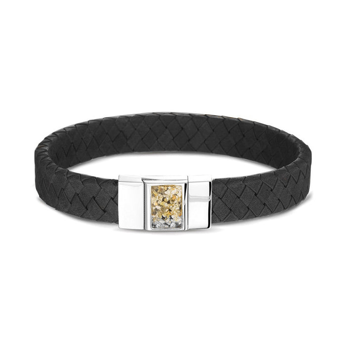 See You Memorial Ashes Silver Bracelet with Leather Strap (BG008)