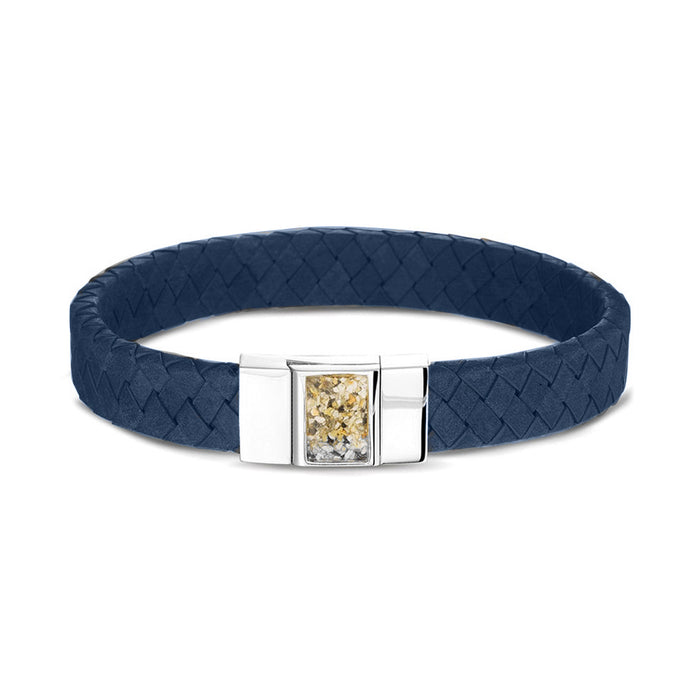 See You Memorial Ashes Silver Bracelet with Leather Strap (BG008)