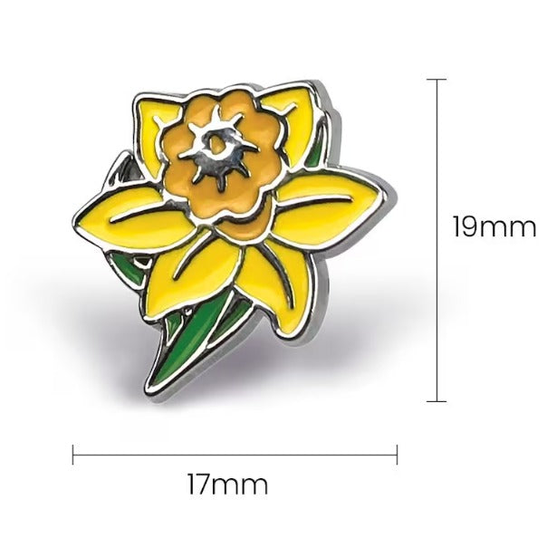In Memory Pins - Daffodil Silver Plated Funeral Keepsakes/Favours