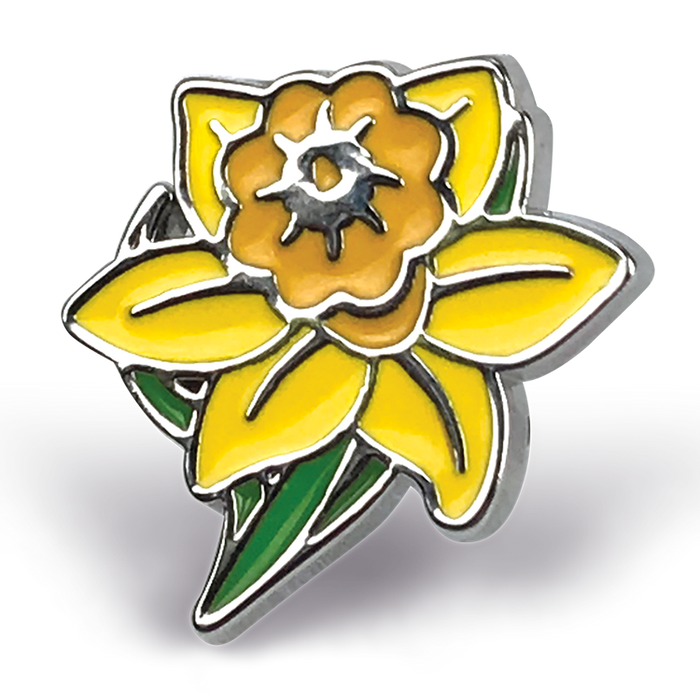 In Memory Pins - Daffodil Silver Plated Funeral Keepsakes/Favours