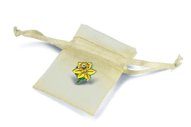 In Memory Pins - Daffodil Silver Plated Funeral Keepsakes/Favours