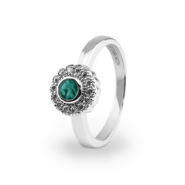 EverWith Ladies Petal Memorial Ashes Ring with Fine Crystals (EW-R-305)