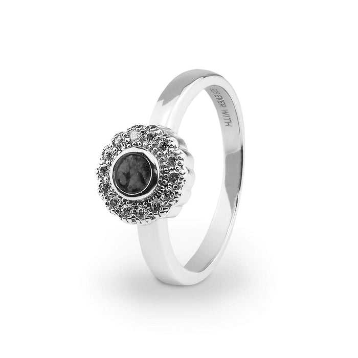 EverWith Ladies Petal Memorial Ashes Ring with Fine Crystals (EW-R-305)