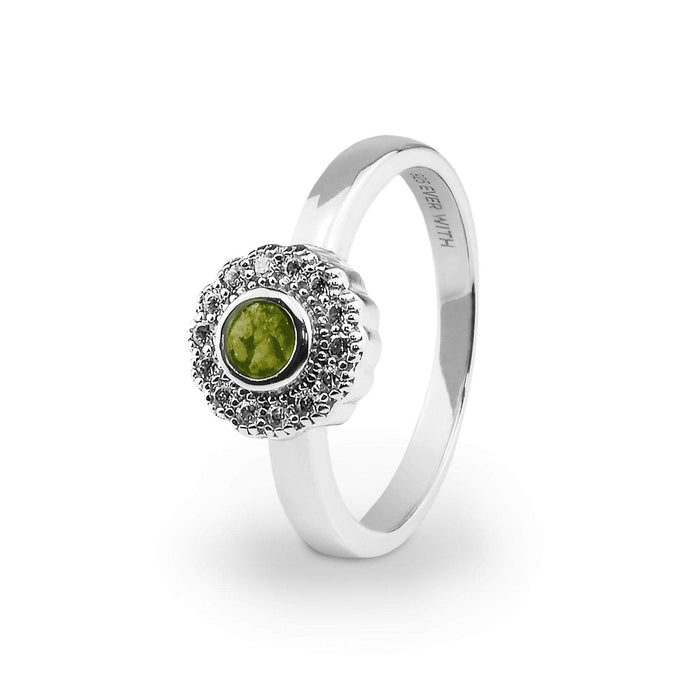 EverWith Ladies Petal Memorial Ashes Ring with Fine Crystals (EW-R-305)