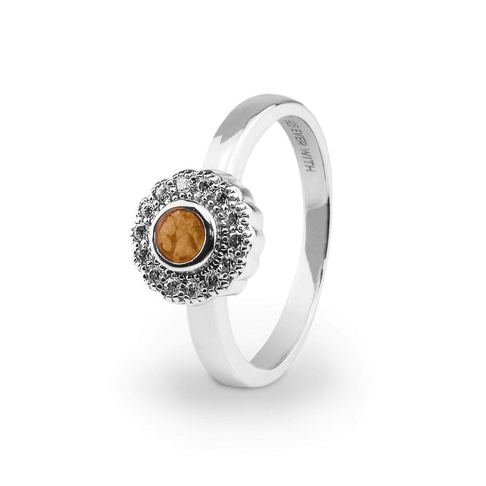 EverWith Ladies Petal Memorial Ashes Ring with Fine Crystals (EW-R-305)