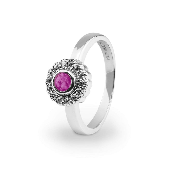 EverWith Ladies Petal Memorial Ashes Ring with Fine Crystals (EW-R-305)