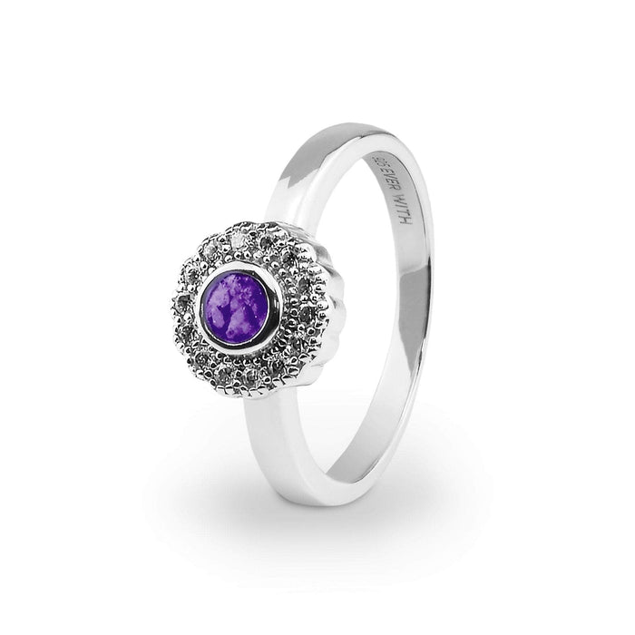 EverWith Ladies Petal Memorial Ashes Ring with Fine Crystals (EW-R-305)