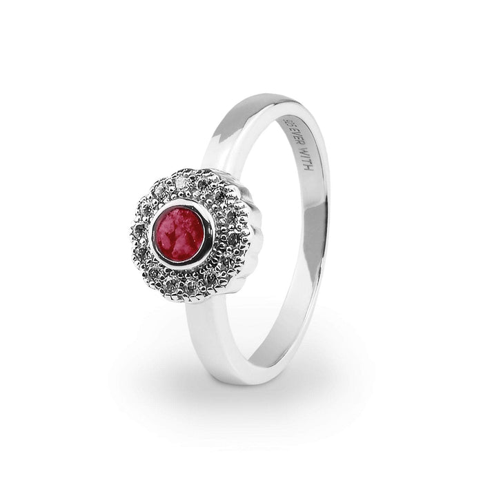 EverWith Ladies Petal Memorial Ashes Ring with Fine Crystals (EW-R-305)