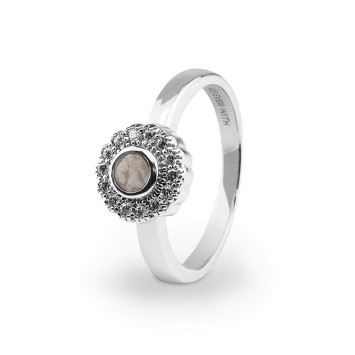 EverWith Ladies Petal Memorial Ashes Ring with Fine Crystals (EW-R-305)