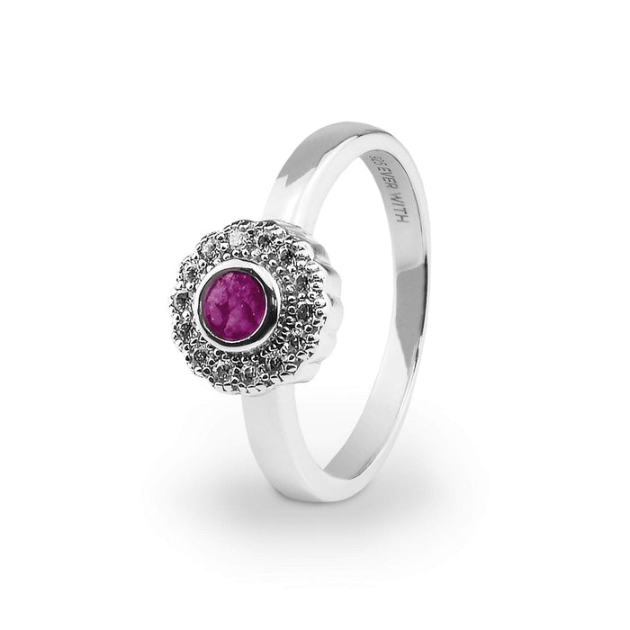 EverWith Ladies Petal Memorial Ashes Ring with Fine Crystals (EW-R-305)