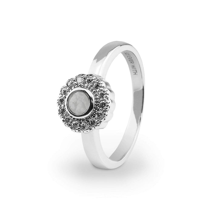 EverWith Ladies Petal Memorial Ashes Ring with Fine Crystals (EW-R-305)
