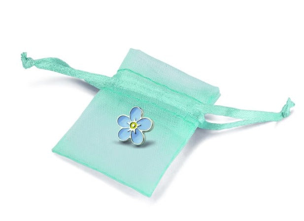 In Memory Pins - Forget me Not Silver Plated Funeral Keepsakes/Favours