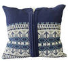 Grampys cardigan made into a memory pillow Navy blue pillow with geometric