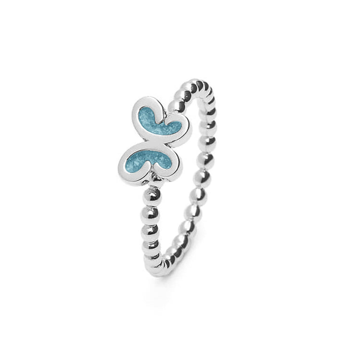 See You Memorial Ashes Silver Butterfly Bubble Ring (RG003)