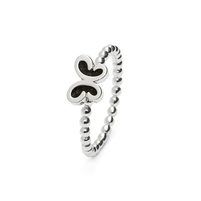 See You Memorial Ashes Silver Butterfly Bubble Ring (RG003)