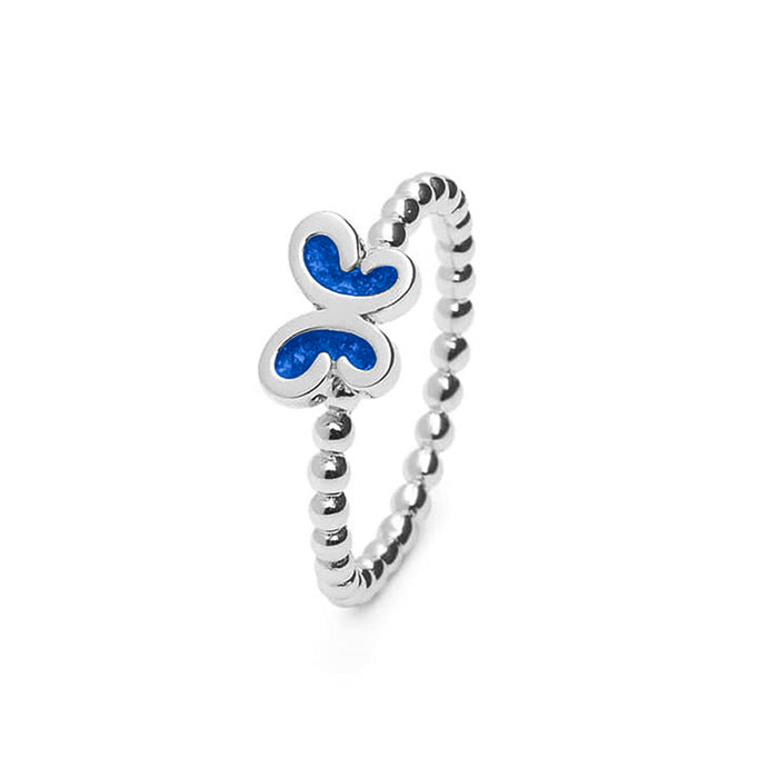 See You Memorial Ashes Silver Butterfly Bubble Ring (RG003)