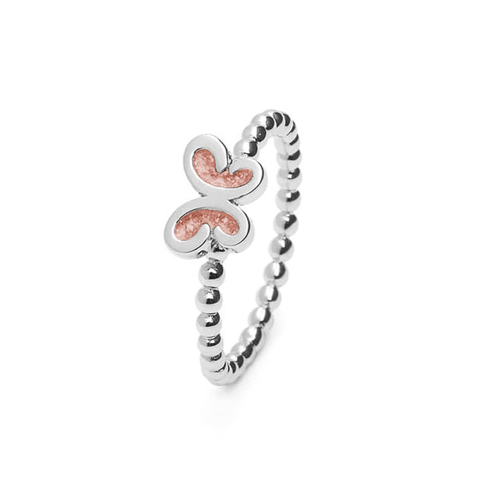 See You Memorial Ashes Silver Butterfly Bubble Ring (RG003)