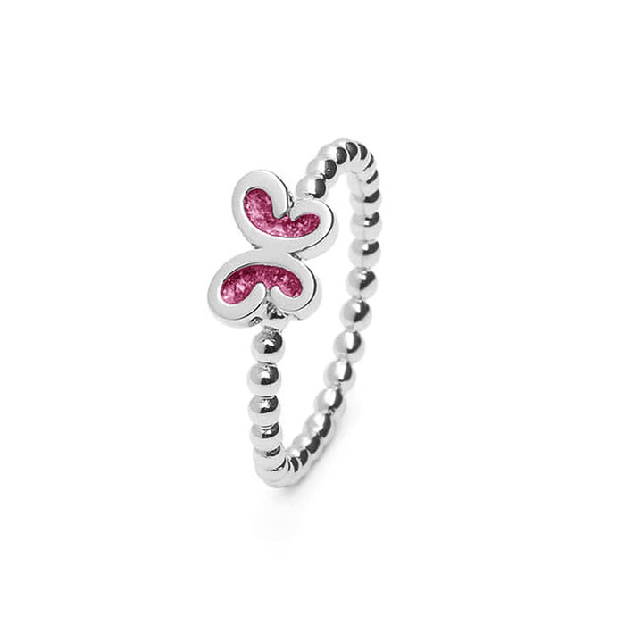 See You Memorial Ashes Silver Butterfly Bubble Ring (RG003)