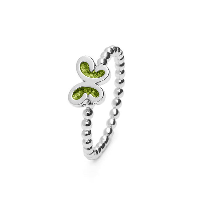 See You Memorial Ashes Silver Butterfly Bubble Ring (RG003)