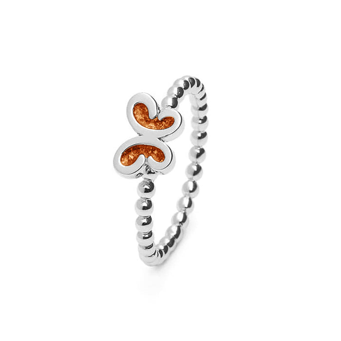 See You Memorial Ashes Silver Butterfly Bubble Ring (RG003)