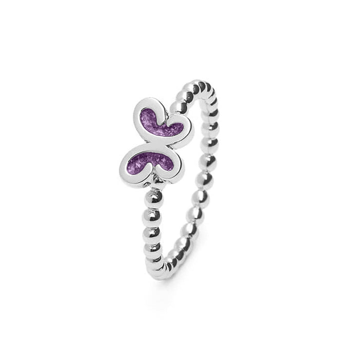 See You Memorial Ashes Silver Butterfly Bubble Ring (RG003)