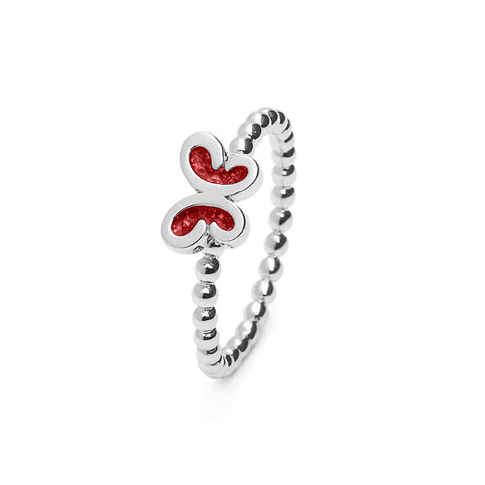See You Memorial Ashes Silver Butterfly Bubble Ring (RG003)