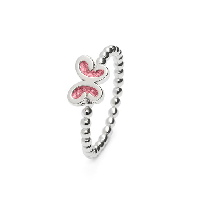 See You Memorial Ashes Silver Butterfly Bubble Ring (RG003)